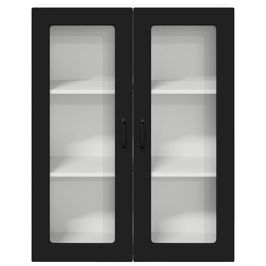 Dulap suspendat de bucatarie cu raft Negru 80 x 31 x 100 cm — imaginea 7