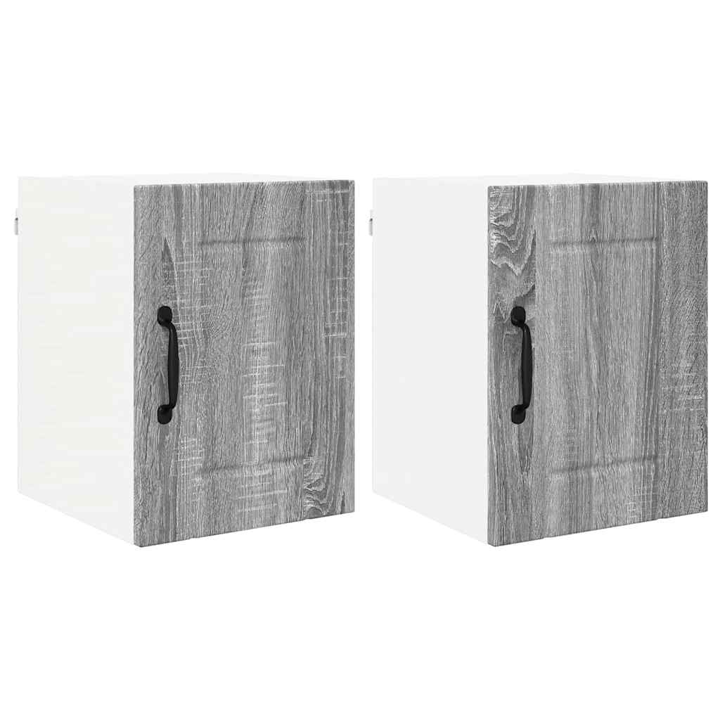 Dulap suspendat de bucatarie 2 pcs Gri Sonoma 30 x 31 x 40 cm
