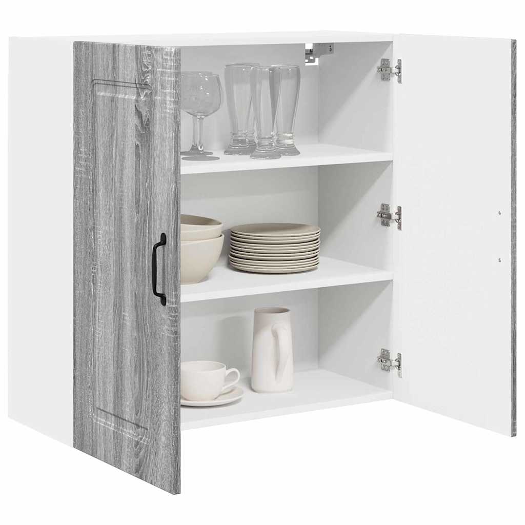 Dulap suspendat de bucatarie cu raft Gri Sonoma 80 x 31 x 80 cm — imaginea 4