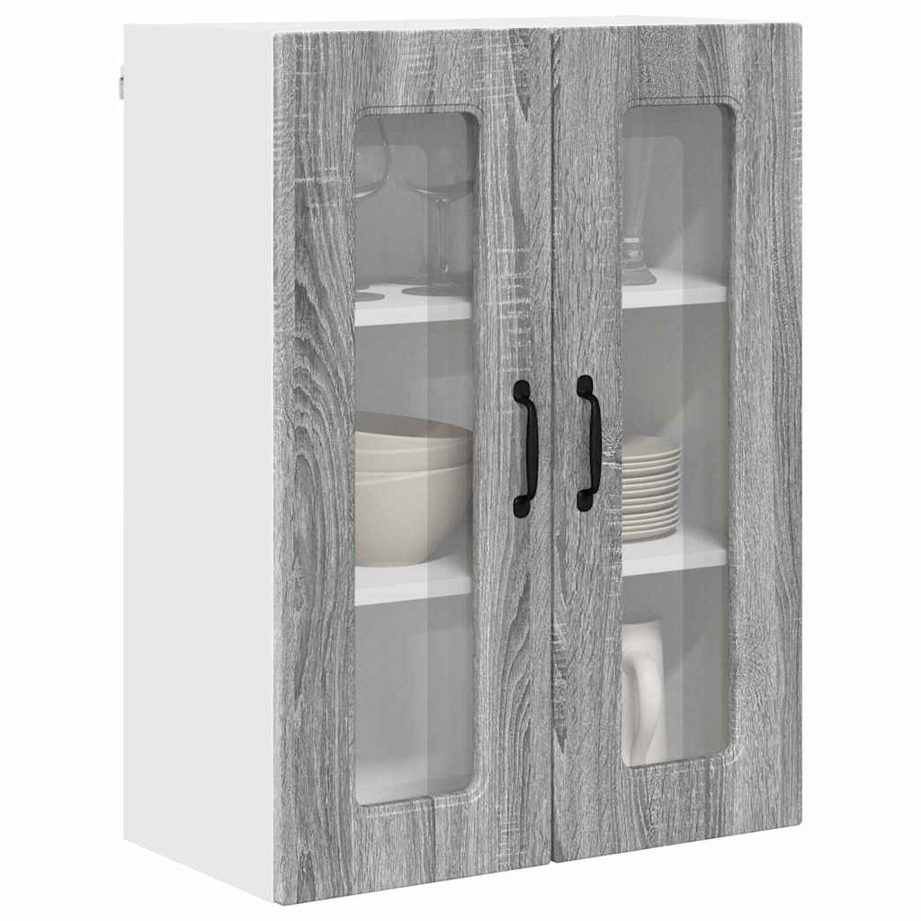 Dulap suspendat de bucatarie cu raft Gri Sonoma 60 x 31 x 80 cm — imaginea 4