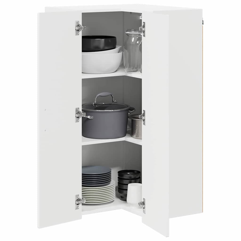 Dulap suspendat de bucatarie cu usa Alb lucios 57 x 57 x 100 cm — imaginea 4