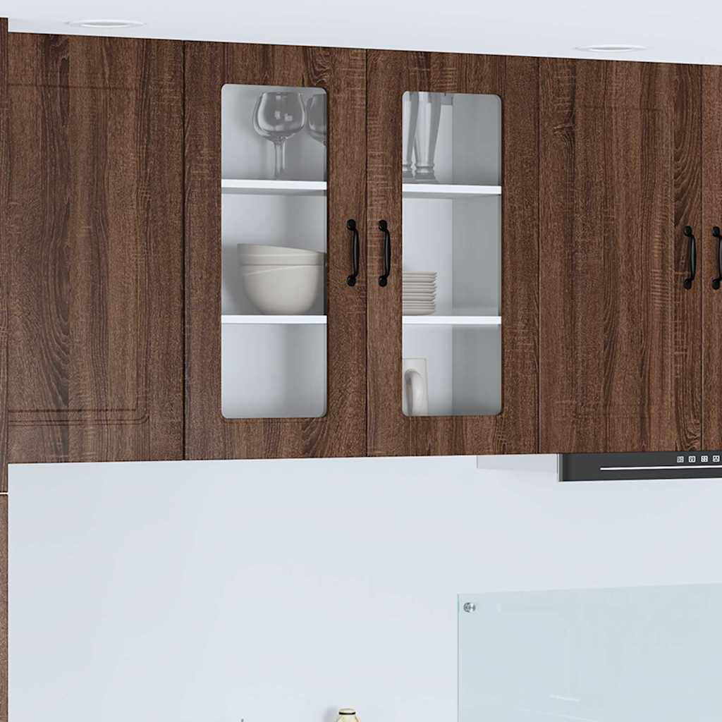 Dulap suspendat de bucatarie Stejar inchis 80 x 31 x 80 cm — imaginea 2