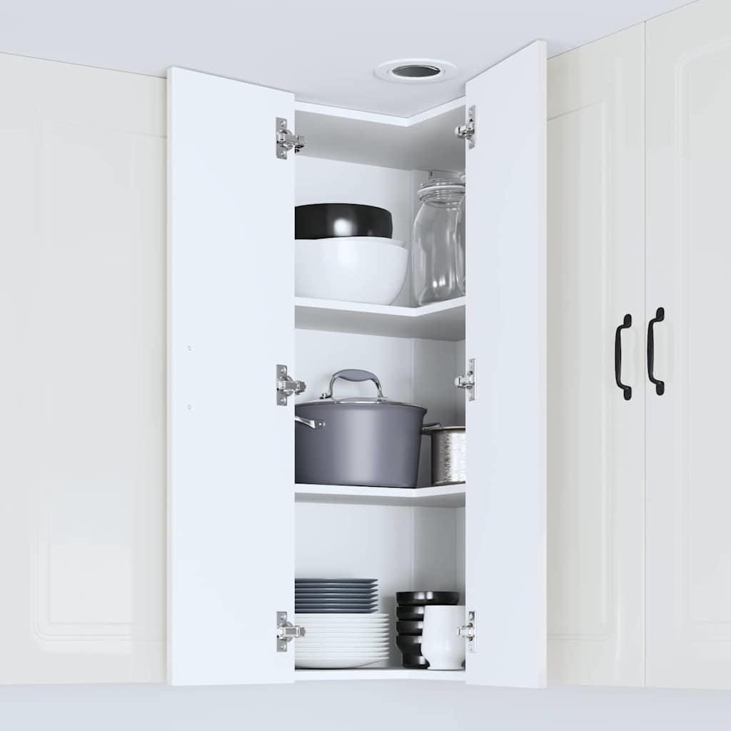 Dulap suspendat de bucatarie cu usa Alb lucios 57 x 57 x 100 cm — imaginea 5