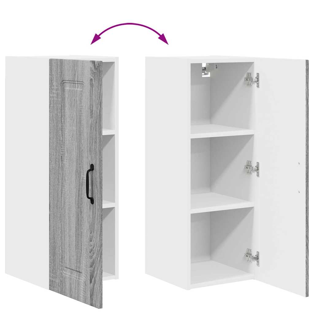 Dulap suspendat de bucatarie cu raft Gri Sonoma 30 x 31 x 80 cm — imaginea 12