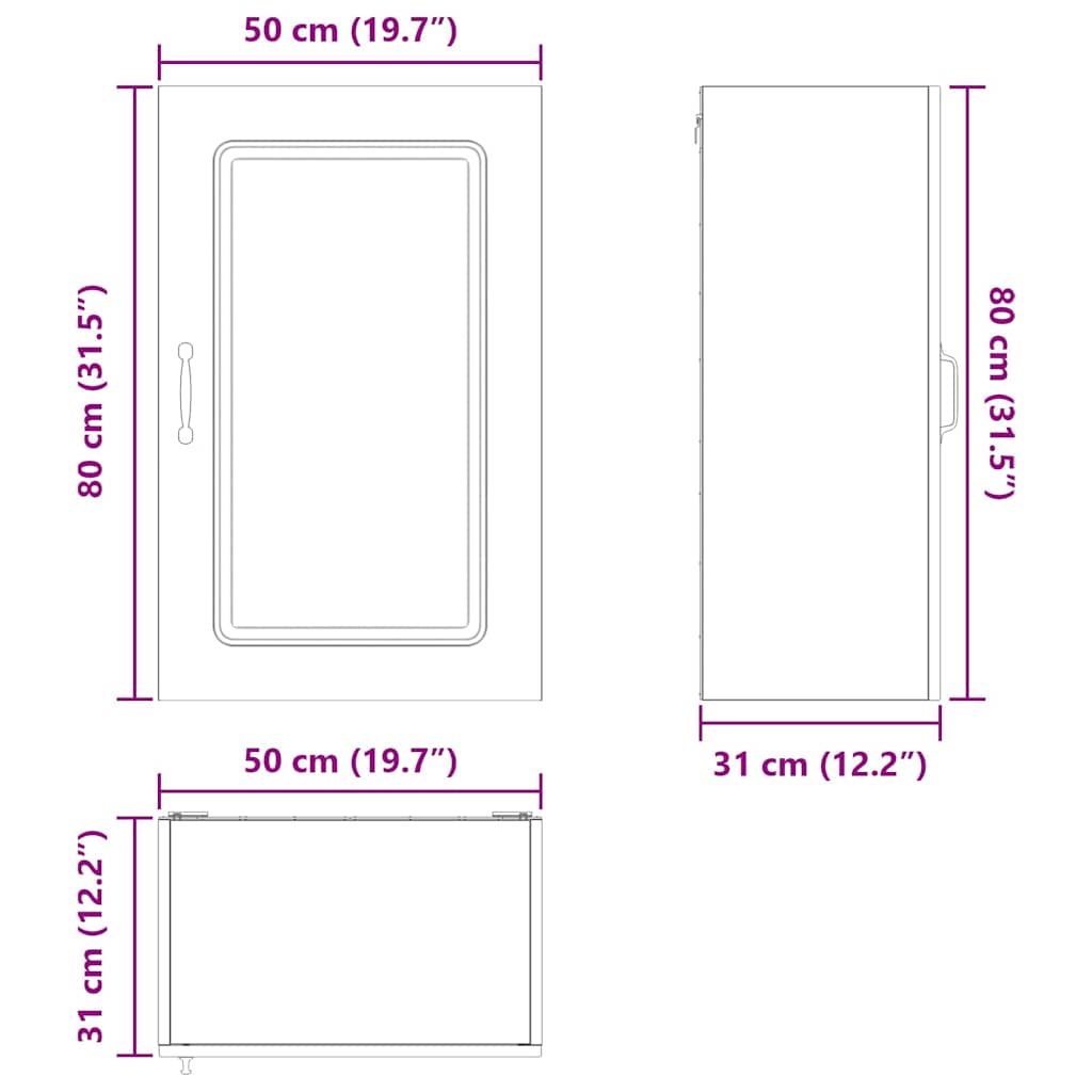 Dulap suspendat de bucatarie Alb 50 x 31 x 80 cm Lemn compozit — imaginea 13