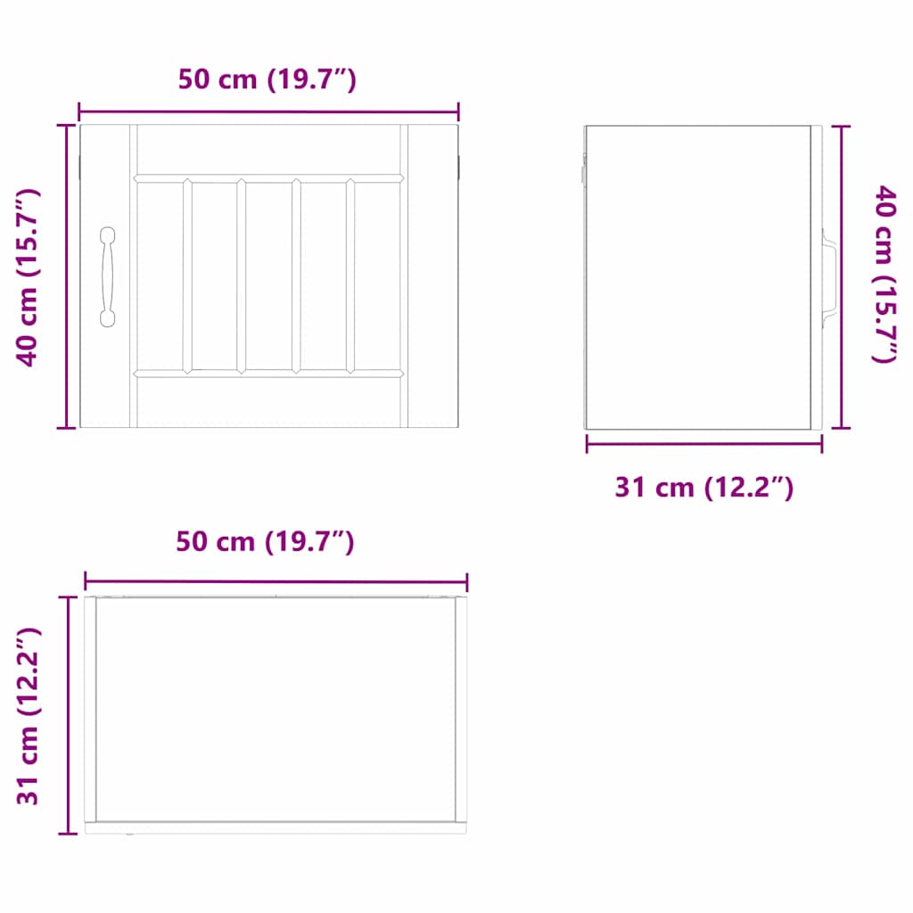 Dulap suspendat de bucatarie cu raft Alb lucios 50 x 31 x 40 cm — imaginea 13