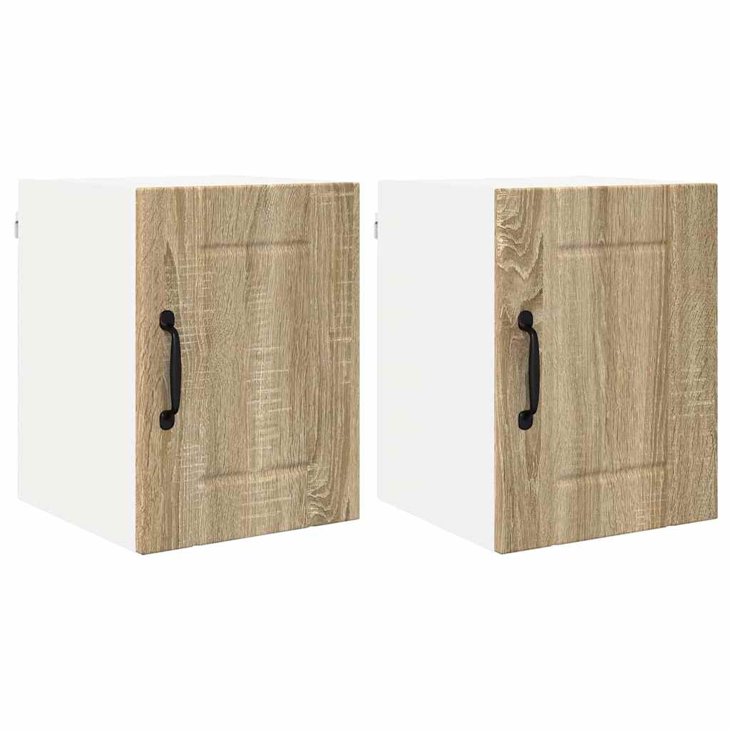 Dulap suspendat de bucatarie cu raft 2 pcs Stejar Sonoma