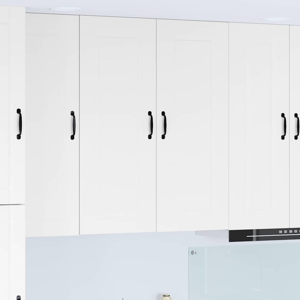 Dulap suspendat de bucatarie cu usa Alb lucios 80 x 31 x 100 cm — imaginea 2