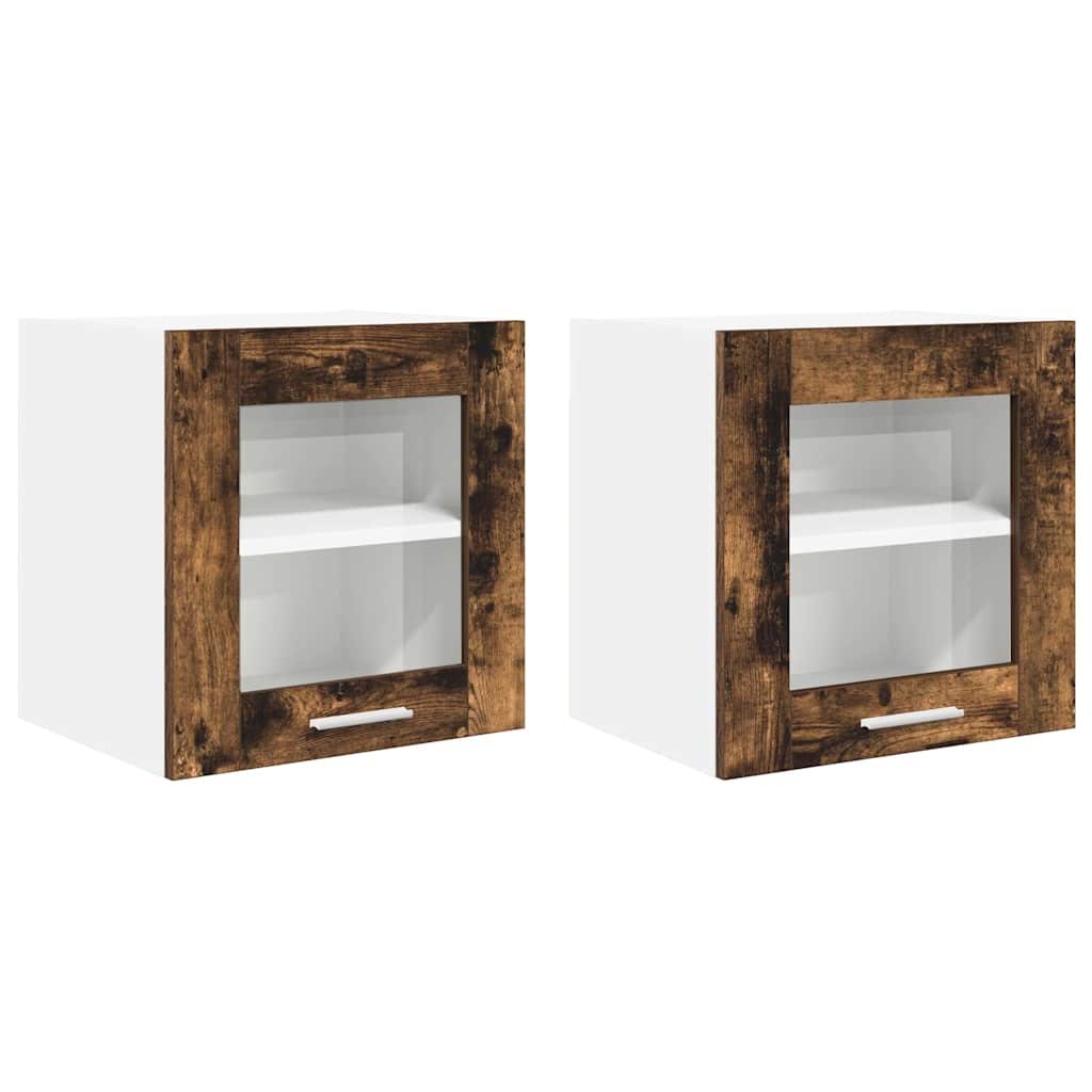 Dulap suspendat Riga 2 pcs Stejar fumuriu 40 x 31 x 40 cm