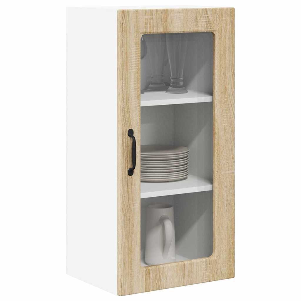 Dulap suspendat de bucatarie cu raft 2 pcs Stejar Sonoma — imaginea 4