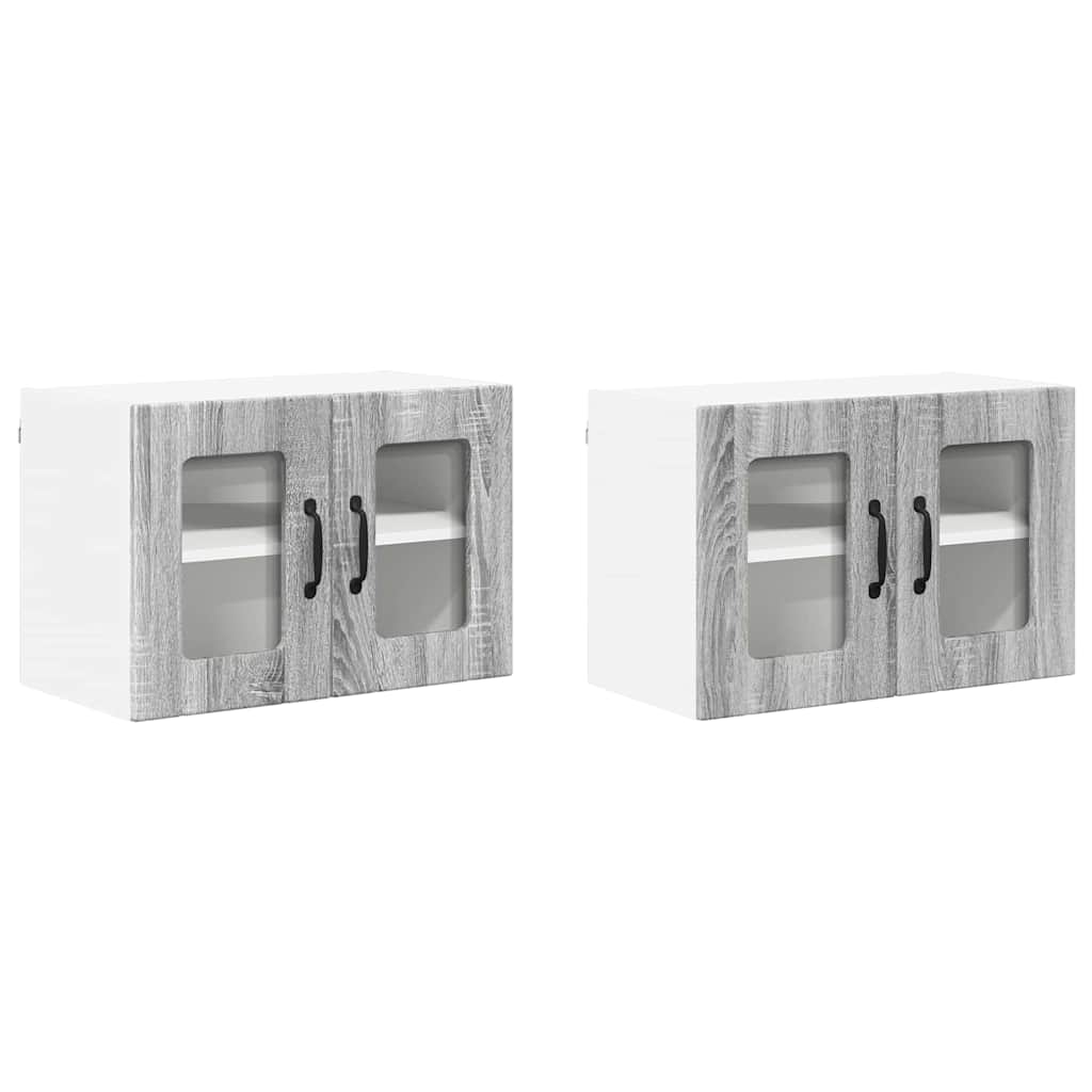 Dulap suspendat de bucatarie 2 pcs Gri Sonoma 60 x 31 x 40 cm
