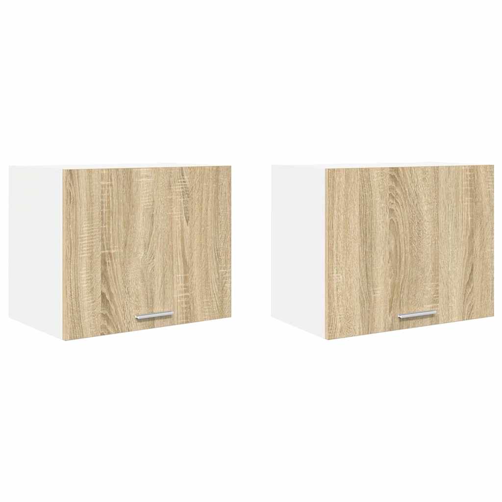 Dulap suspendat Riga 2 pcs Stejar Sonoma si Alb 50 x 31 x 40 cm