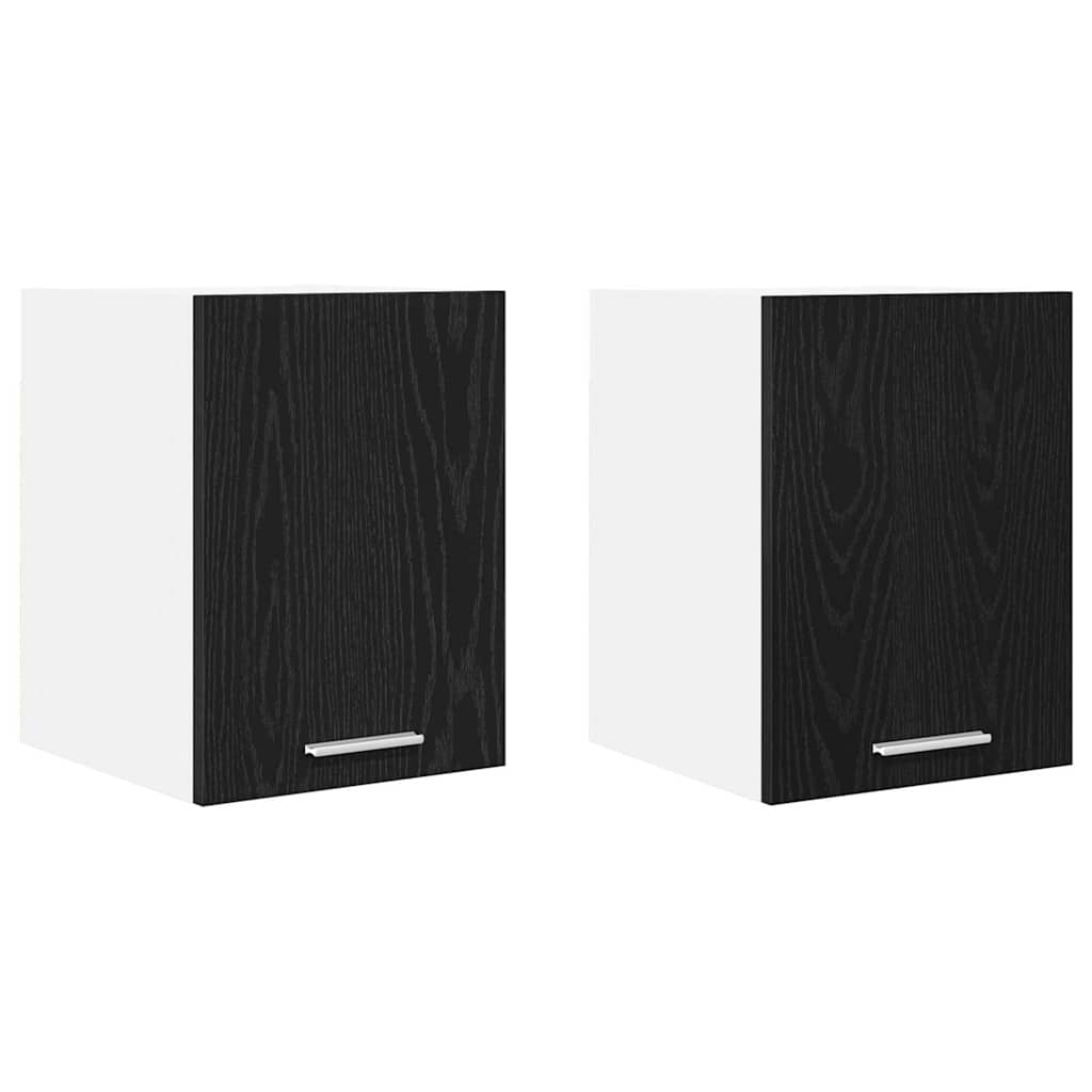 Dulap suspendat Riga 2 pcs Stejar negru si Alb 30 x 31 x 40 cm