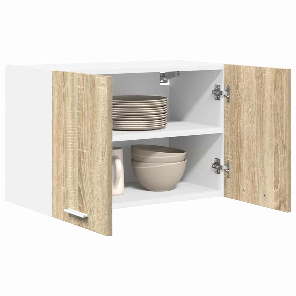 Dulap suspendat Riga 2 pcs Stejar Sonoma si Alb 60 x 31 x 40 cm — imaginea 4