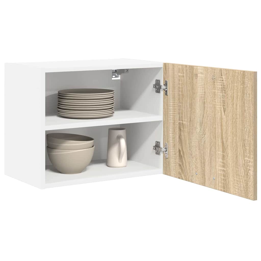 Dulap suspendat Riga 2 pcs Stejar Sonoma si Alb 50 x 31 x 40 cm — imaginea 4