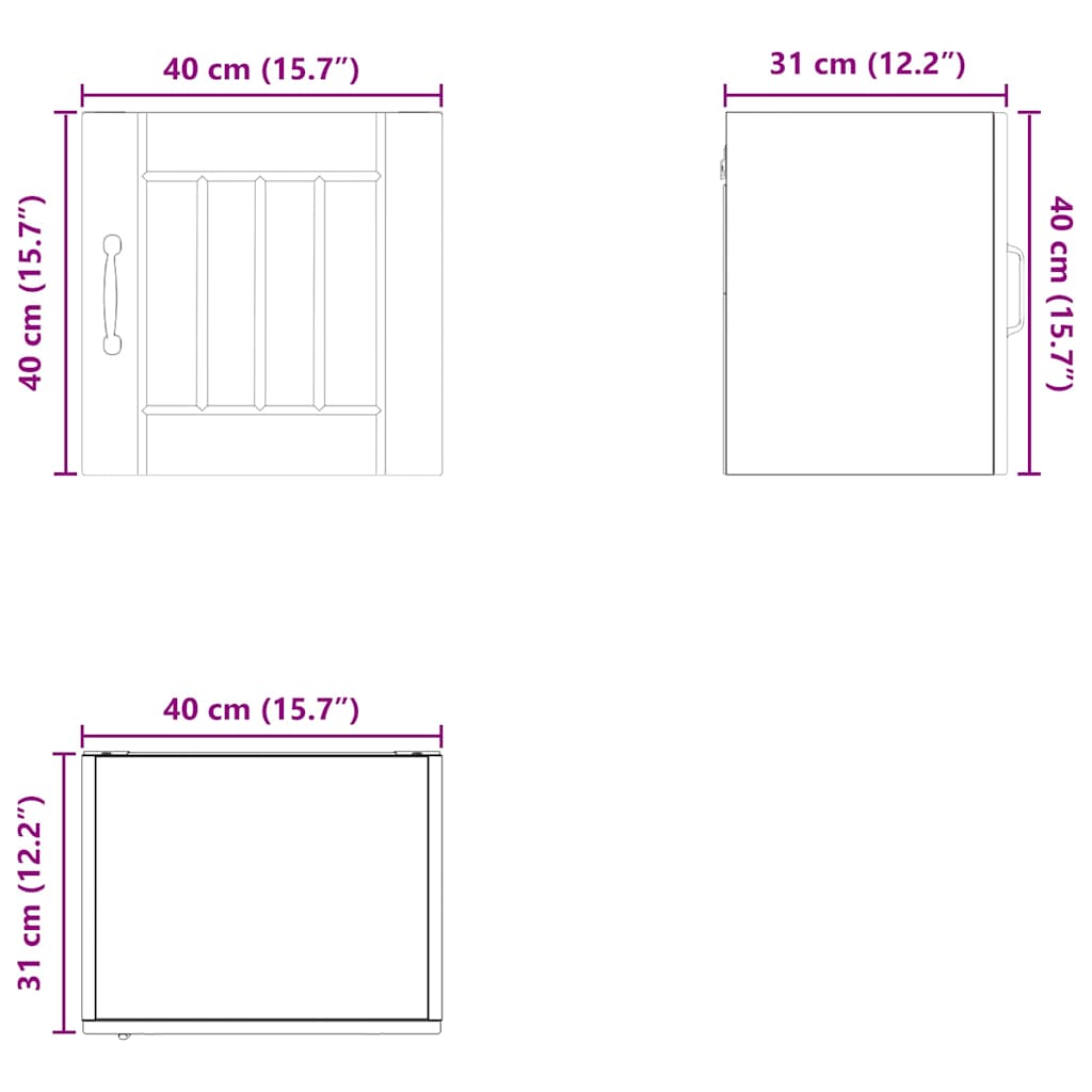 Dulap suspendat de bucatarie cu raft Gri Sonoma 40 x 31 x 40 cm — imaginea 13