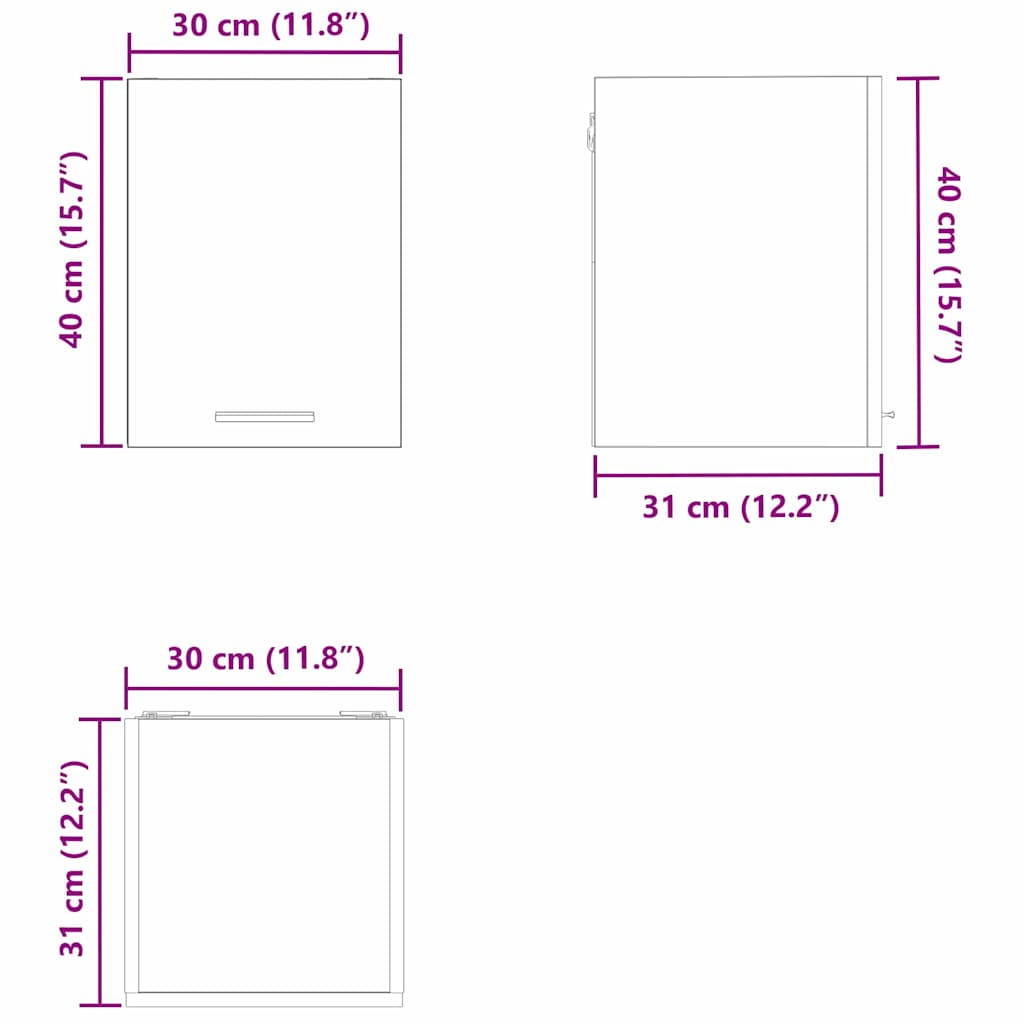 Dulap suspendat Riga 2 pcs Stejar afumat si alb 30 x 31 x 40 cm — imaginea 13