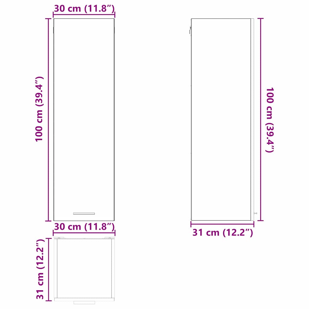 Dulap suspendat cu raft Riga Stejar Sonoma 30 x 31 x 100 cm — imaginea 13
