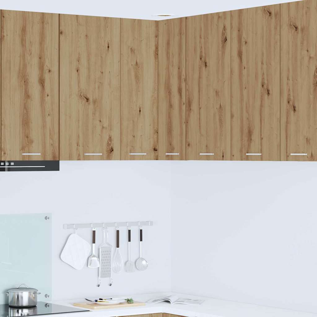 Dulap suspendat Riga Stejar Artisan si Alb 57 x 57 x 80 cm — imaginea 2