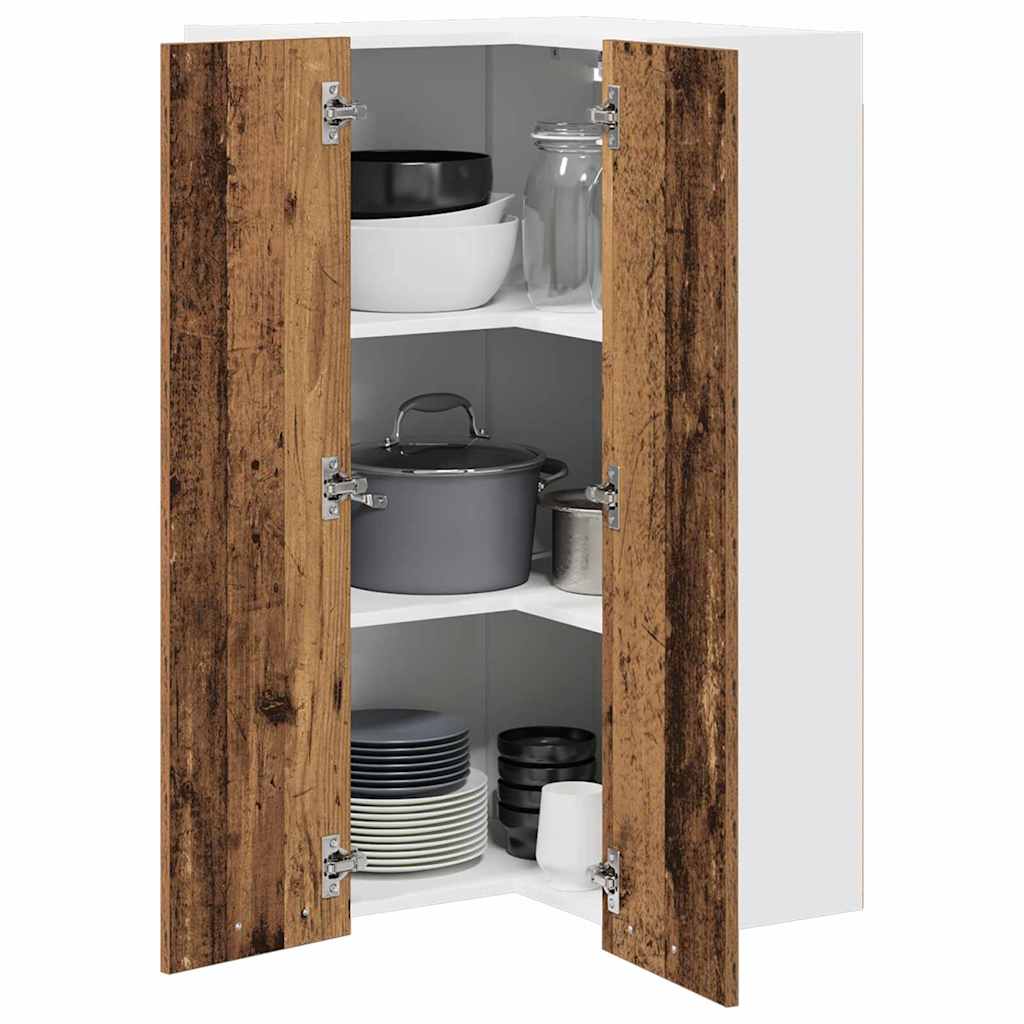 Dulap suspendat cu raft Riga Lemn vechi si Alb 57 x 57 x 100 cm — imaginea 4