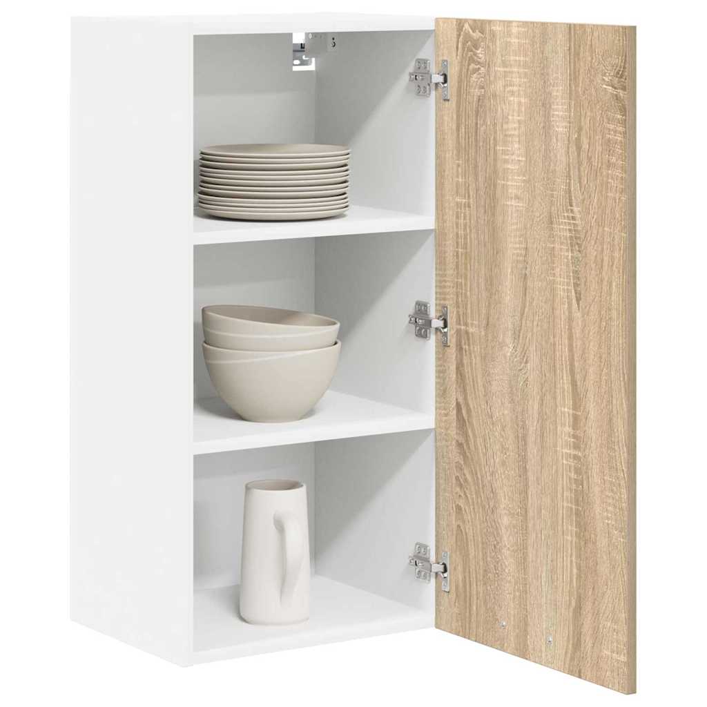 Dulap suspendat Riga Stejar Sonoma si Alb 40 x 31 x 80 cm — imaginea 4