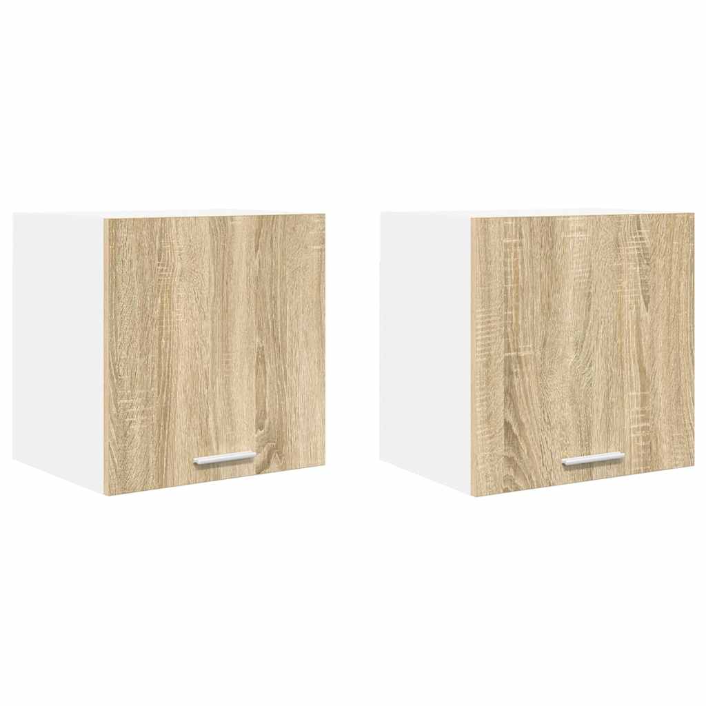 Dulap suspendat Riga 2 pcs Stejar Sonoma si Alb 40 x 31 x 40 cm