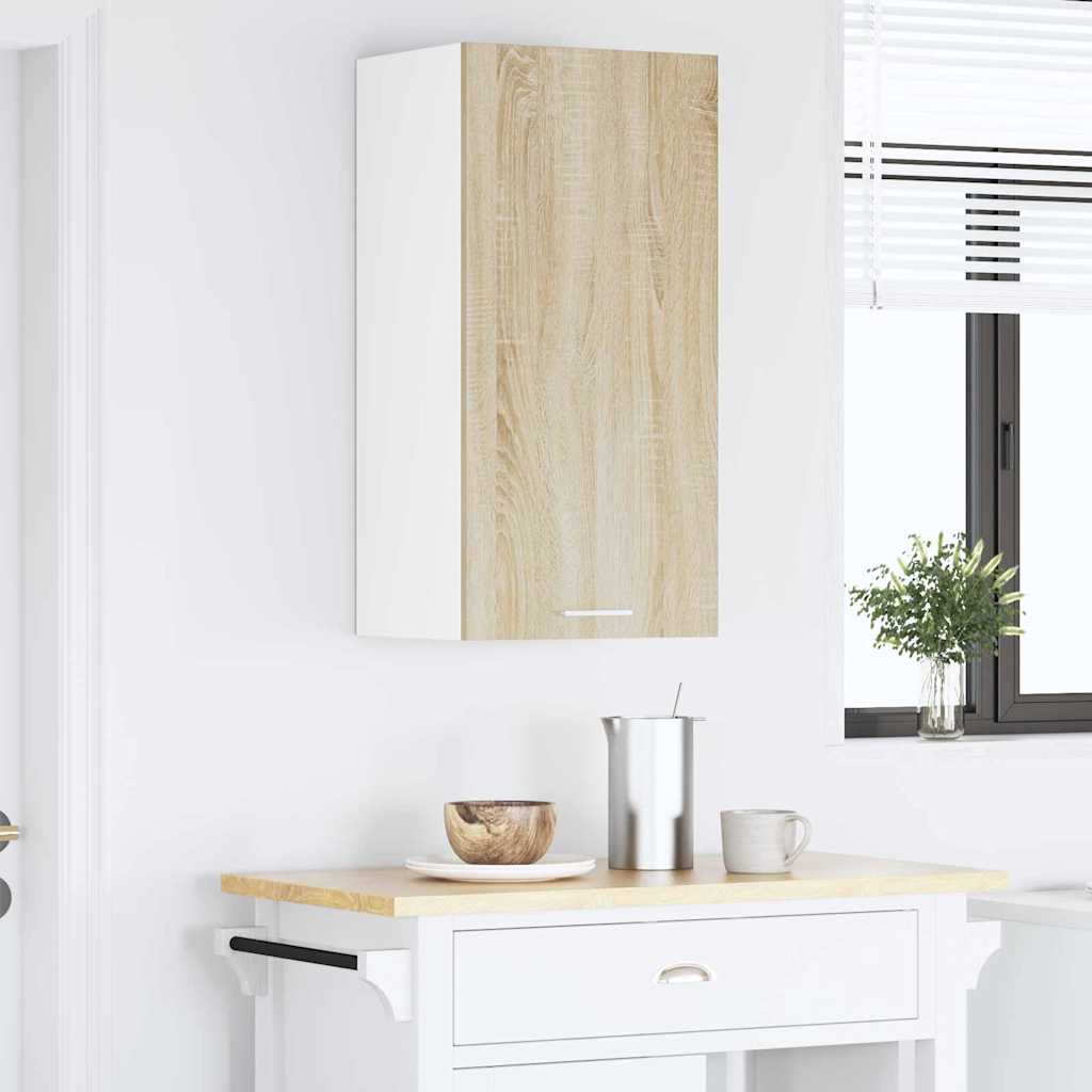 Dulap suspendat Riga Stejar Sonoma si Alb 40 x 31 x 80 cm — imaginea 5
