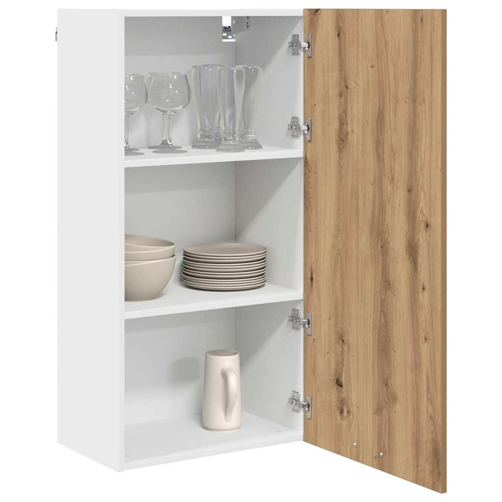 Dulap suspendat Riga Stejar Artisan si Alb 50 x 31 x 100 cm — imaginea 4