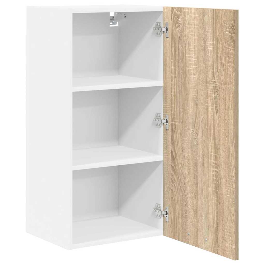 Dulap suspendat Riga Stejar Sonoma si Alb 40 x 31 x 80 cm — imaginea 6