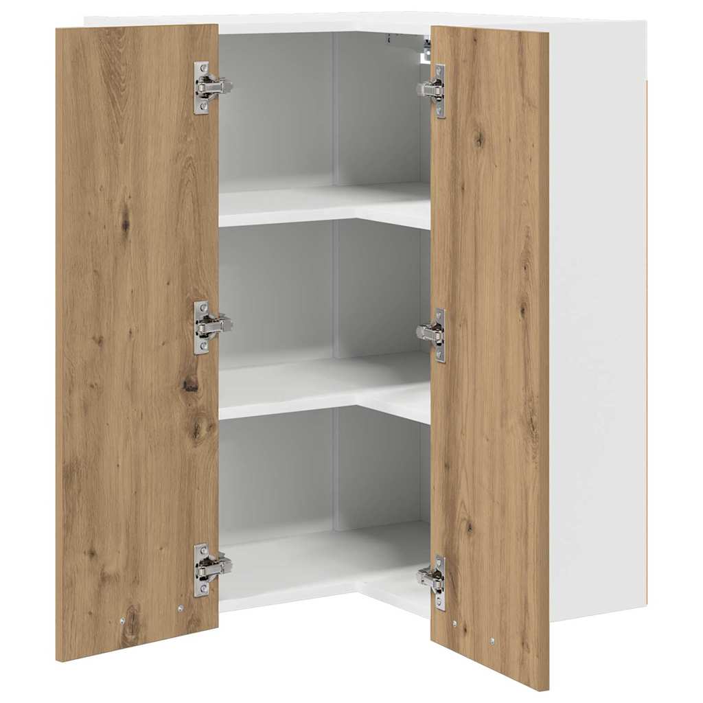 Dulap suspendat Riga Stejar Artisan si Alb 57 x 57 x 80 cm — imaginea 6