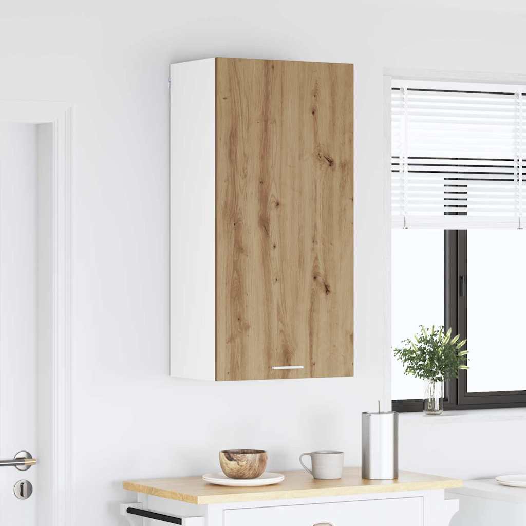 Dulap suspendat Riga Stejar Artisan si Alb 50 x 31 x 100 cm — imaginea 5