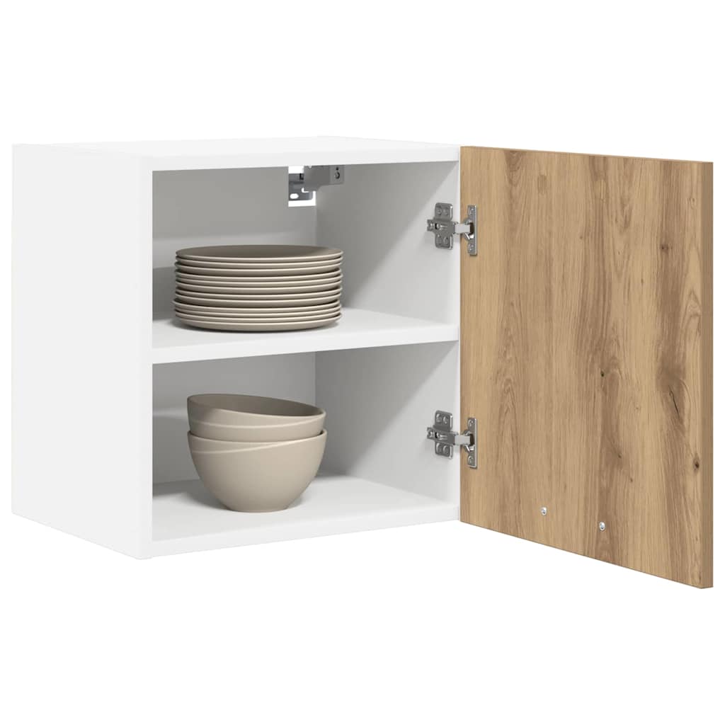 Dulap suspendat Riga Stejar Artisan si Alb 40 x 31 x 40 cm — imaginea 4