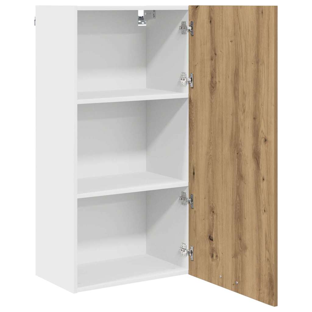Dulap suspendat Riga Stejar Artisan si Alb 50 x 31 x 100 cm — imaginea 6
