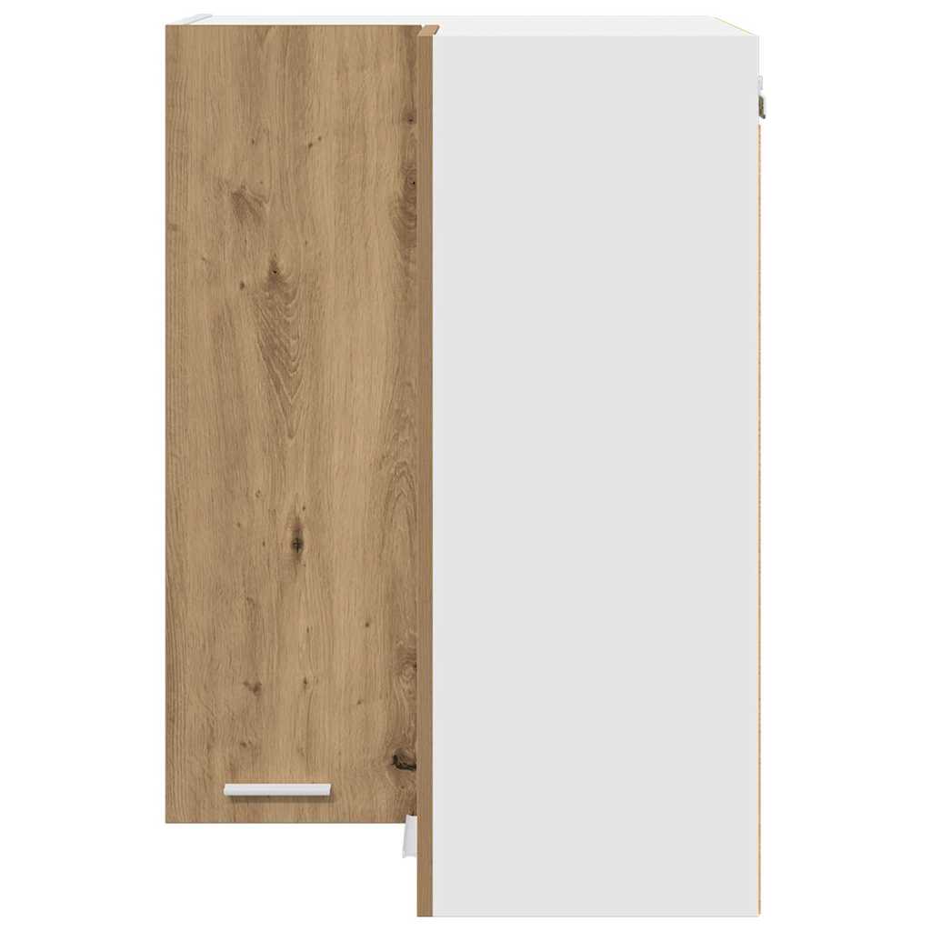 Dulap suspendat Riga Stejar Artisan si Alb 57 x 57 x 80 cm — imaginea 7