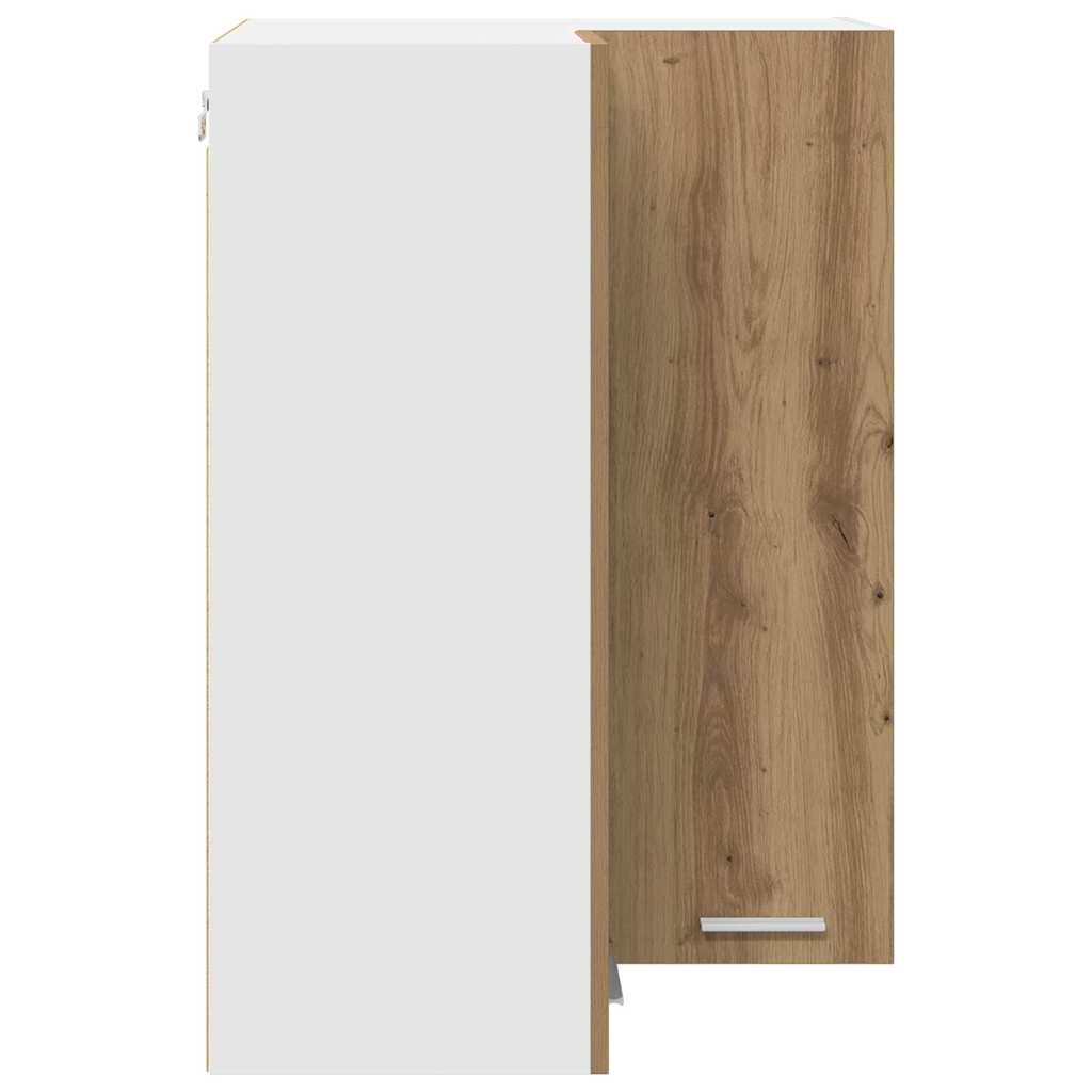 Dulap suspendat Riga Stejar Artisan si Alb 57 x 57 x 80 cm — imaginea 8