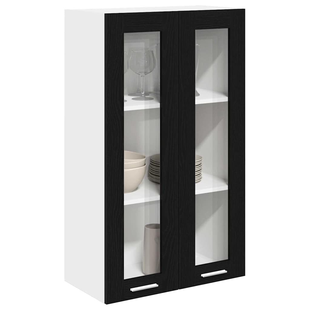 Dulap suspendat cu raft Riga Stejar Negru 60 x 31 x 100 cm — imaginea 4