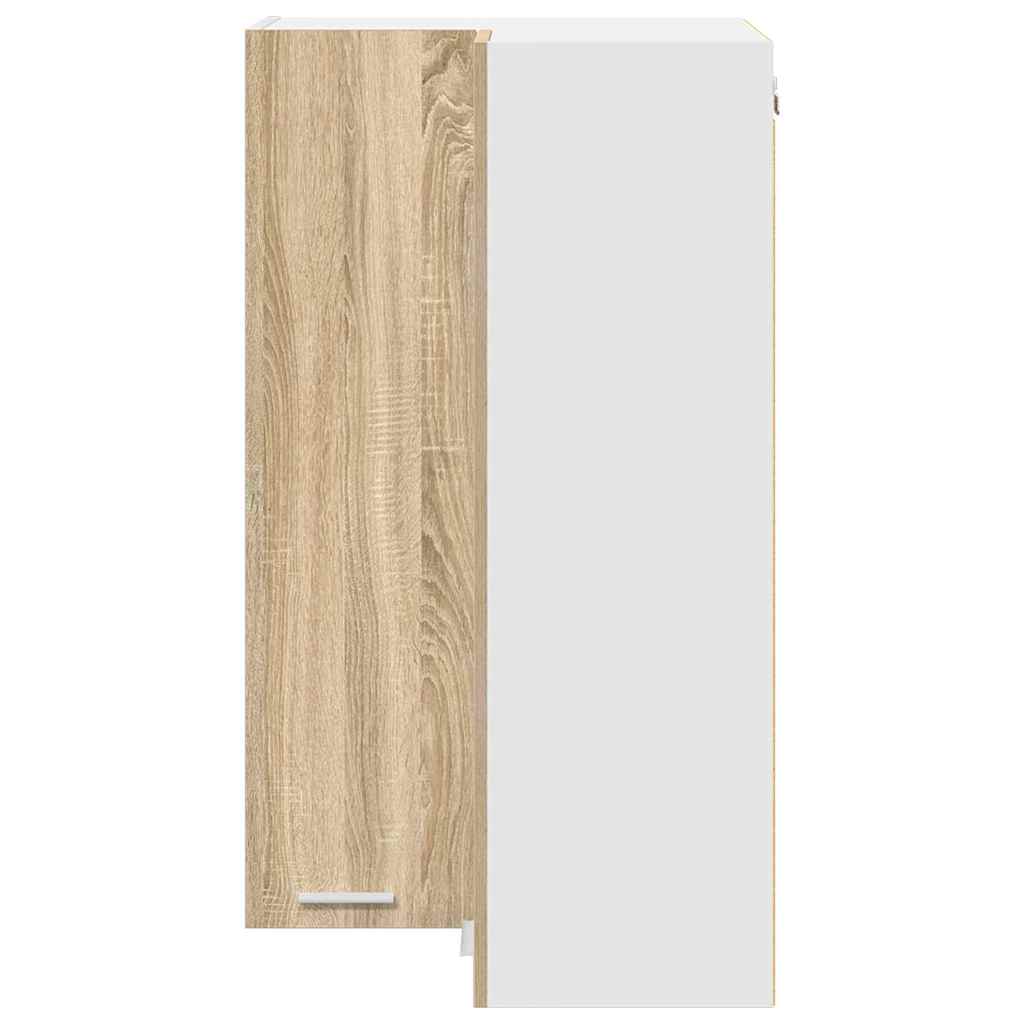 Dulap suspendat Riga Stejar Sonoma si Alb 57 x 57 x 100 cm — imaginea 7