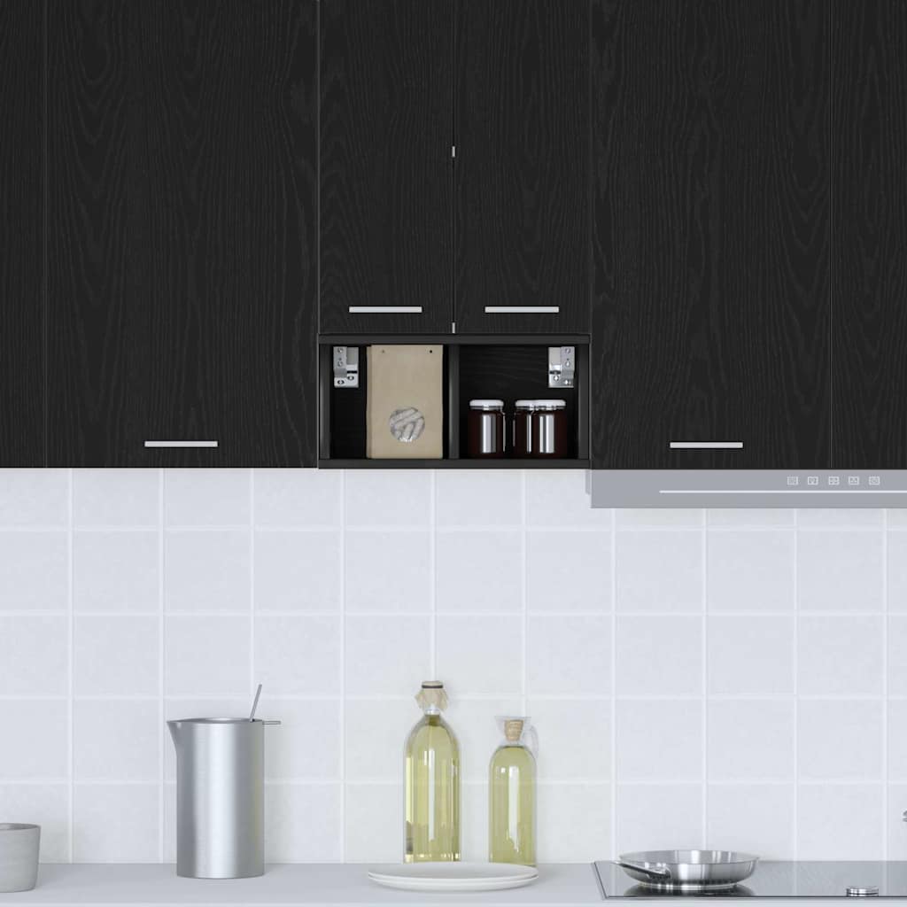 Dulap suspendat cu raft Riga Stejar Negru 20 x 29,5 x 40 cm — imaginea 5