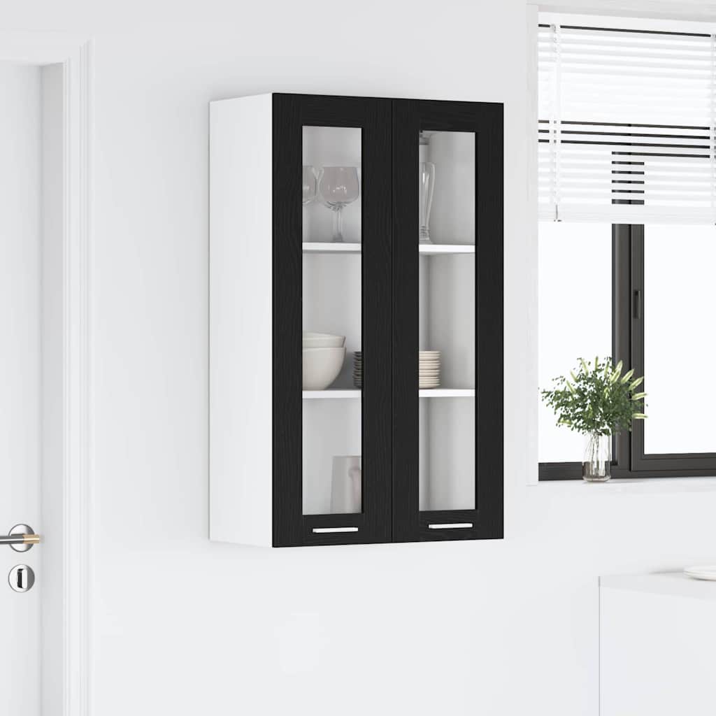 Dulap suspendat cu raft Riga Stejar Negru 60 x 31 x 100 cm — imaginea 5