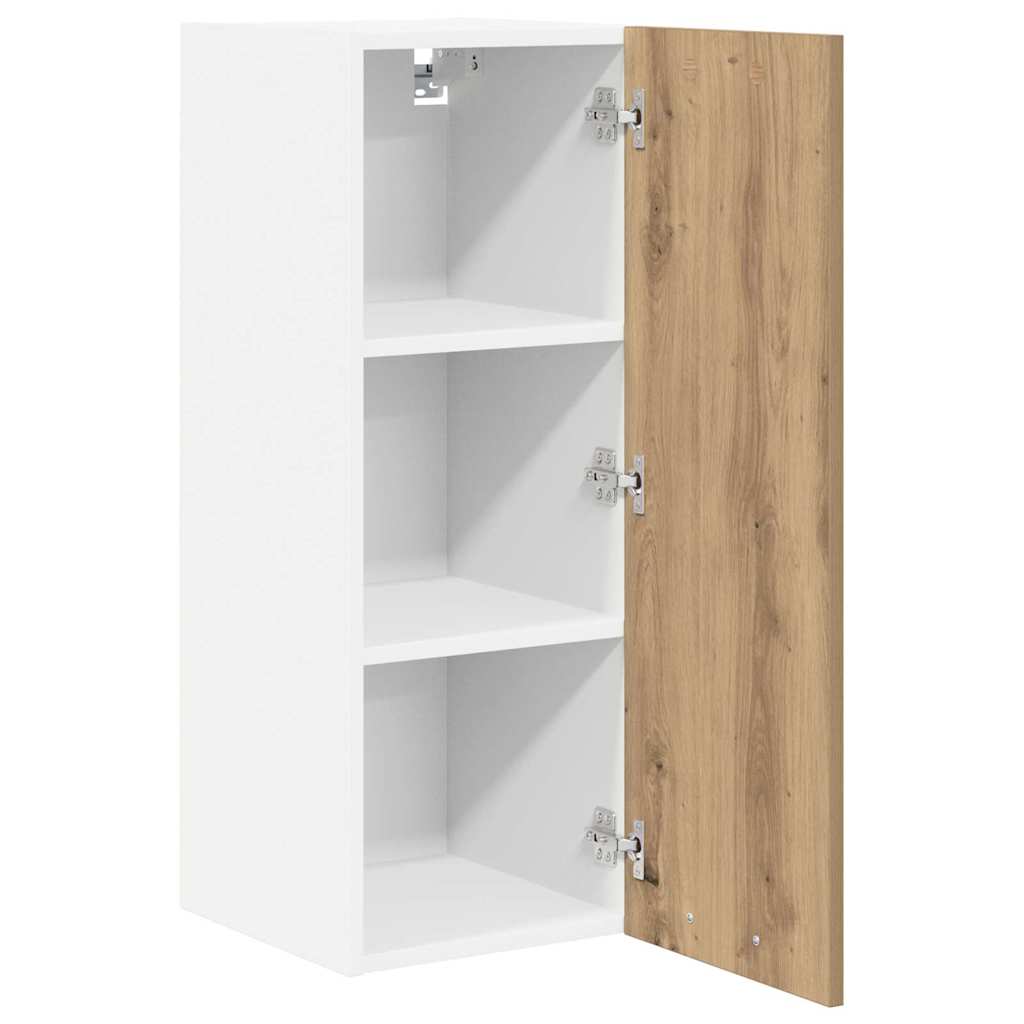 Dulap suspendat Riga Stejar Artisan si Alb 30 x 31 x 80 cm — imaginea 6