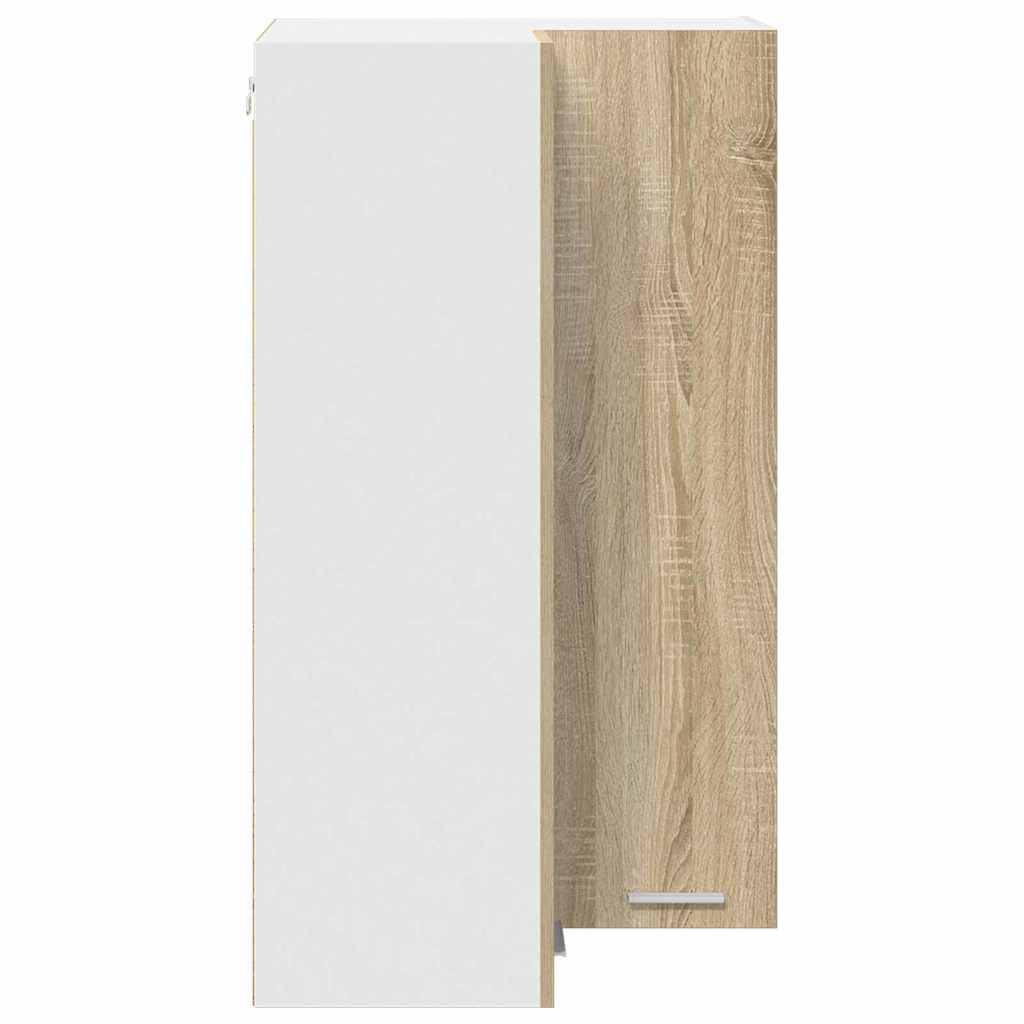 Dulap suspendat Riga Stejar Sonoma si Alb 57 x 57 x 100 cm — imaginea 8