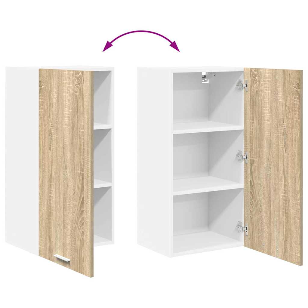 Dulap suspendat Riga Stejar Sonoma si Alb 40 x 31 x 80 cm — imaginea 12