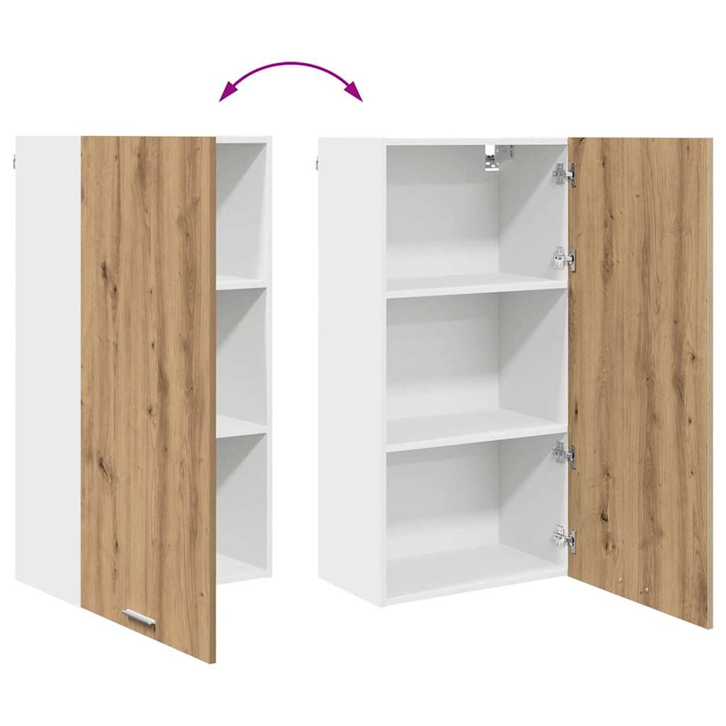 Dulap suspendat Riga Stejar Artisan si Alb 50 x 31 x 100 cm — imaginea 12