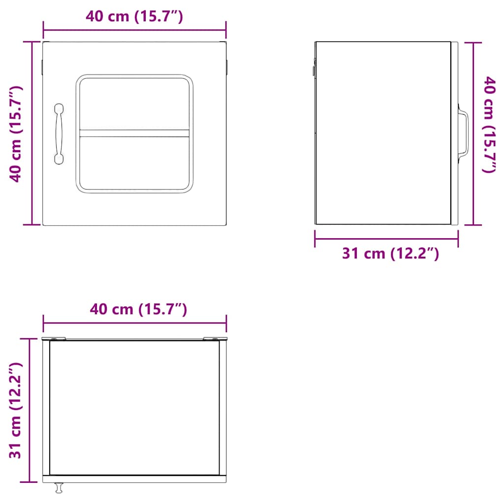 Dulap suspendat de bucatarie Stejar Artizanal 40 x 31 x 40 cm — imaginea 13