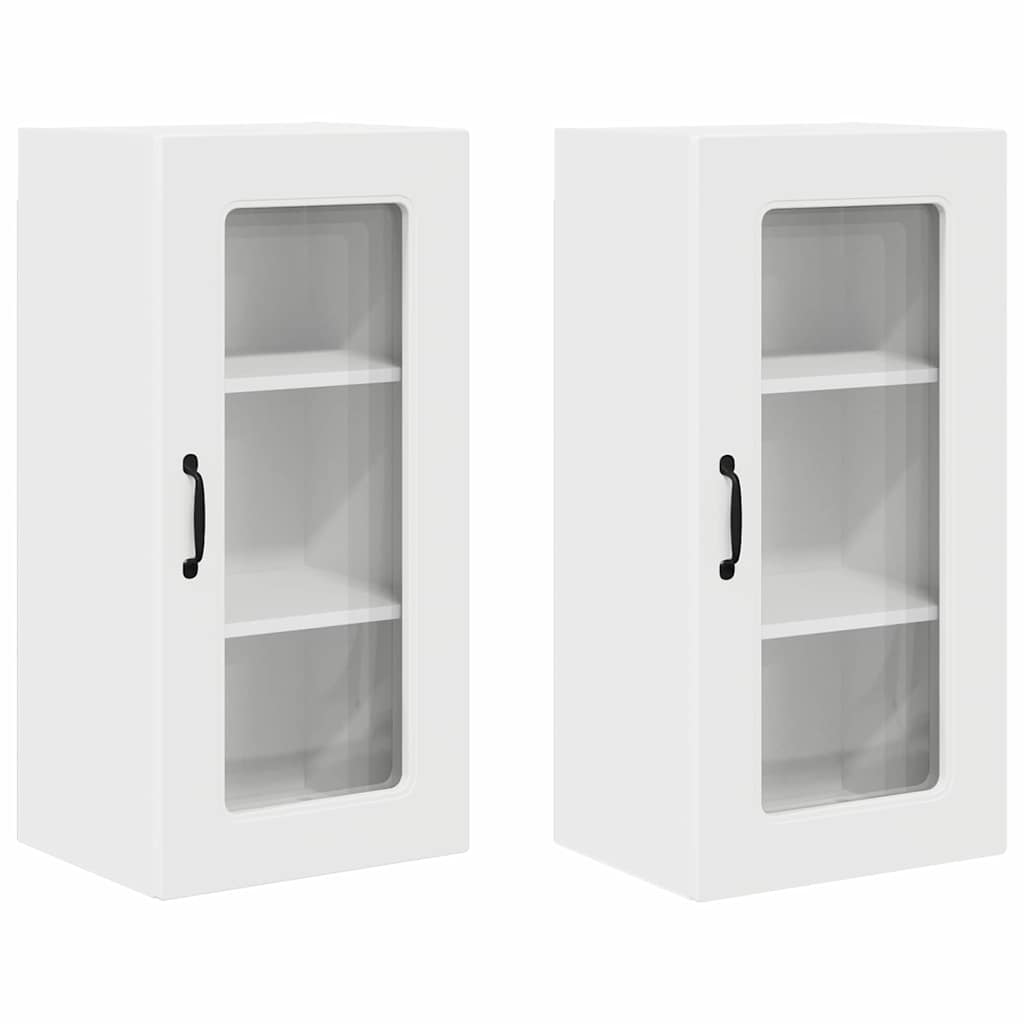 Dulap suspendat de bucatarie cu raft 2 pcs Alb 40 x 31 x 80 cm