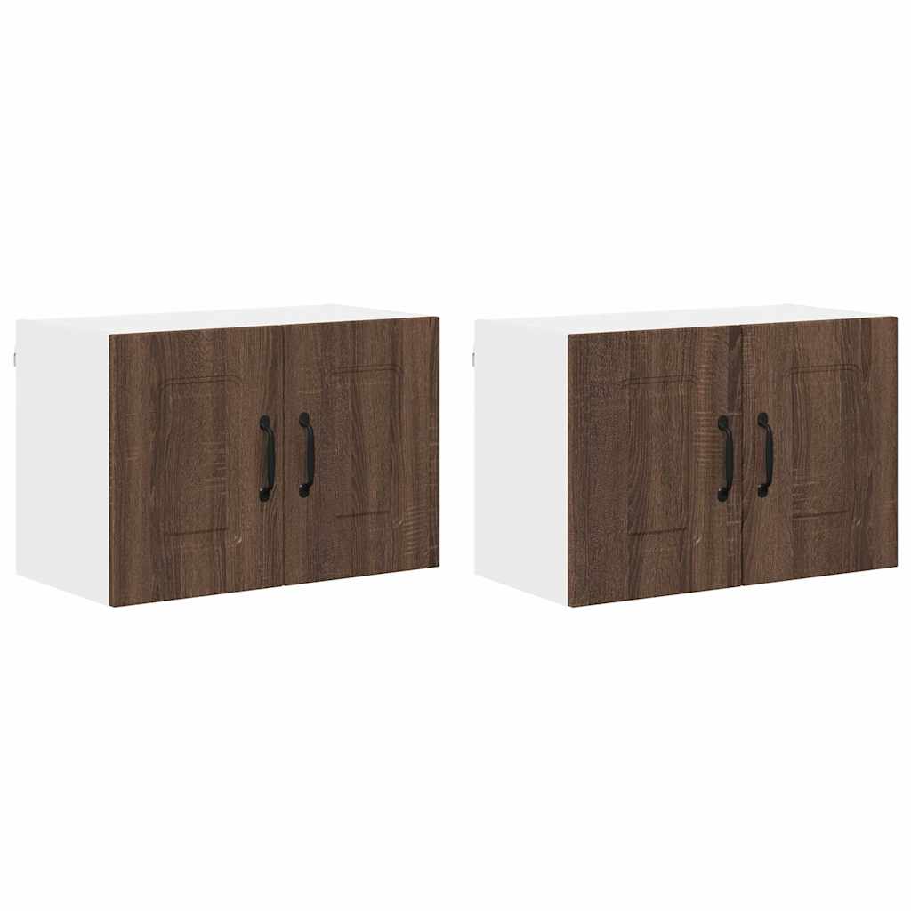Dulap suspendat de bucatarie cu raft cu usa 2 pcs Stejar inchis