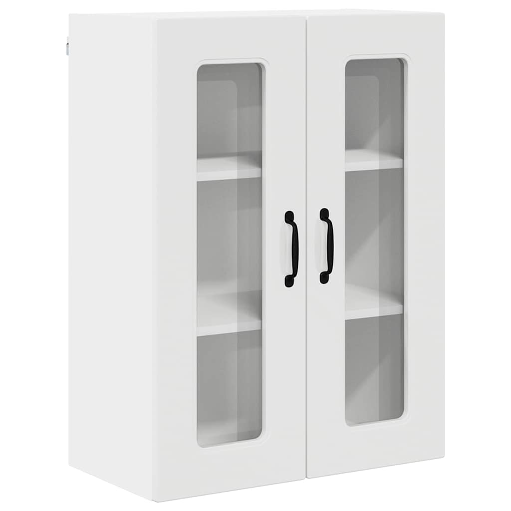 Dulap suspendat de bucatarie cu raft Alb lucios 60 x 31 x 80 cm