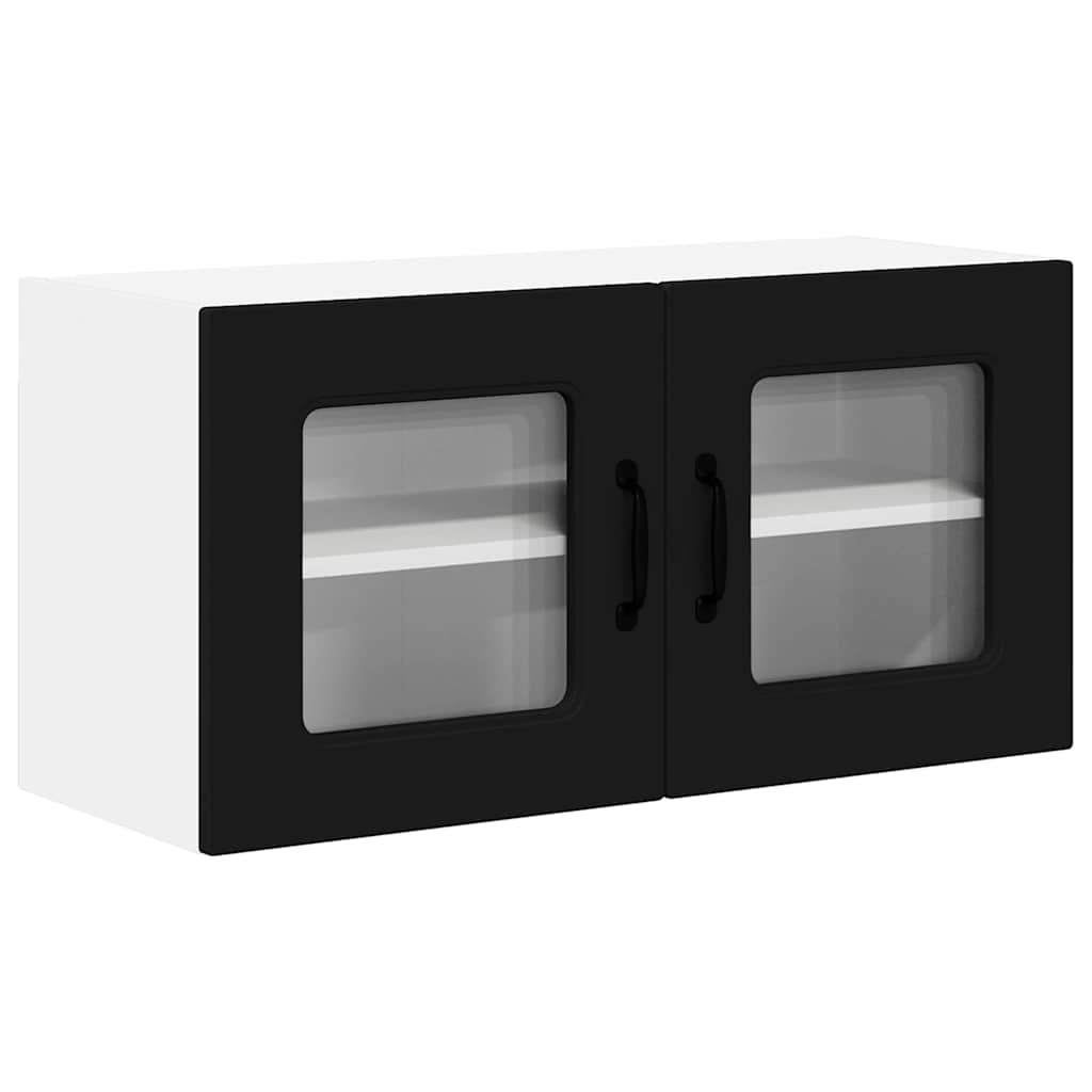 Dulap suspendat de bucatarie cu raft Negru 80 x 31 x 40 cm