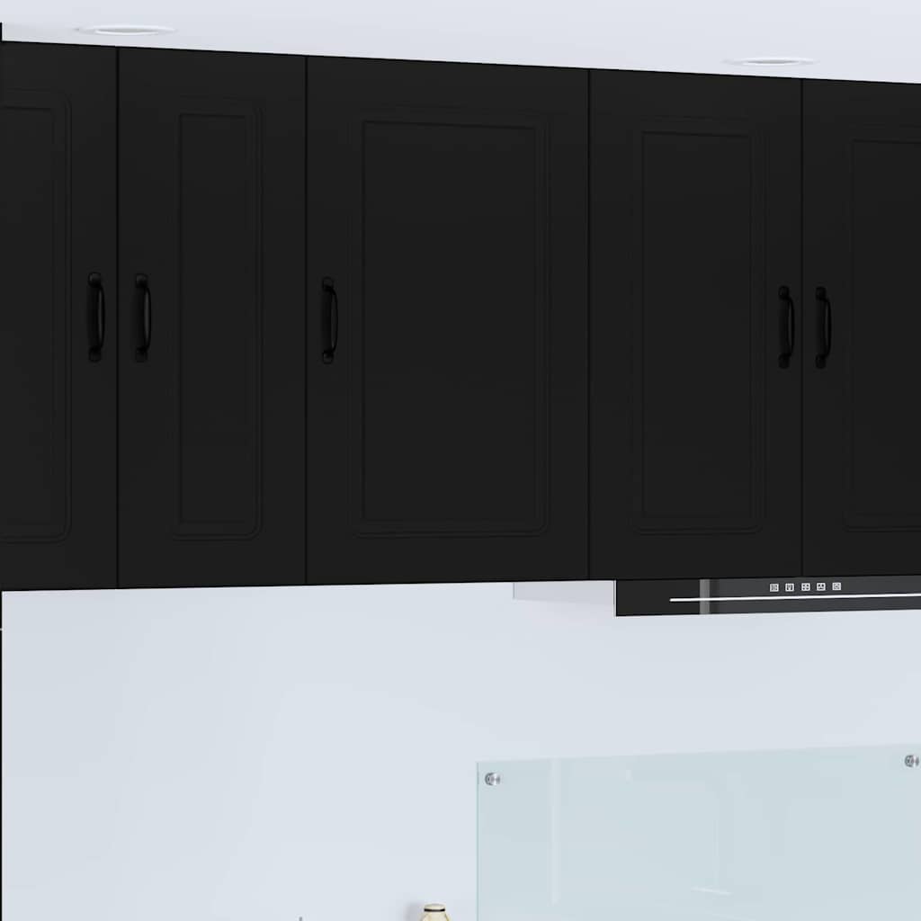 Dulap suspendat de bucatarie cu raft Negru 50 x 31 x 80 cm — imaginea 2