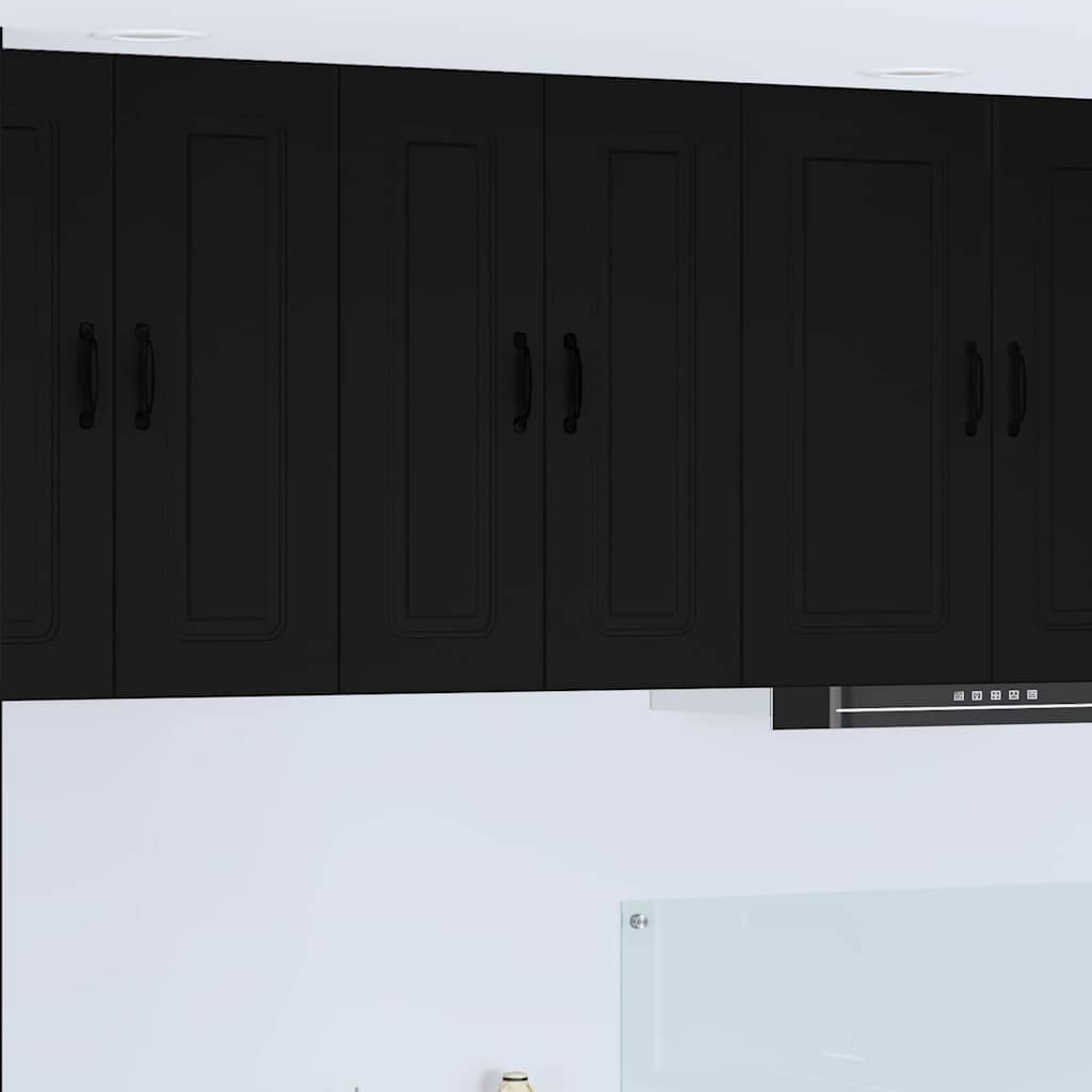 Dulap suspendat de bucatarie cu raft Negru 60 x 31 x 80 cm — imaginea 2